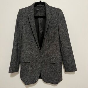 Zara Gray Speckled Single-Button Blazer